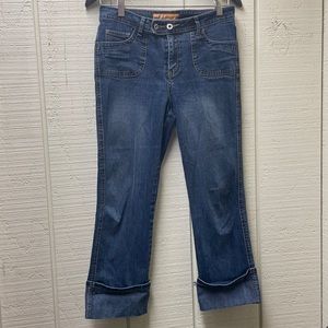 KIKIT Jeans Maurice Sasson Jeans Size 4 Blue Modern Stretch Cropped Cuffed